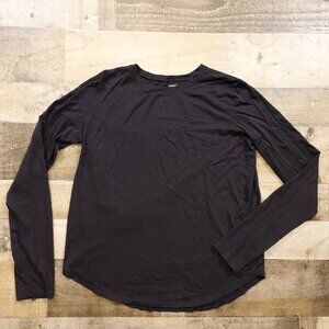 Vince Little Boy Long Sleeve Crew Neck Top Women’s Medium Black Pima Modal Tee